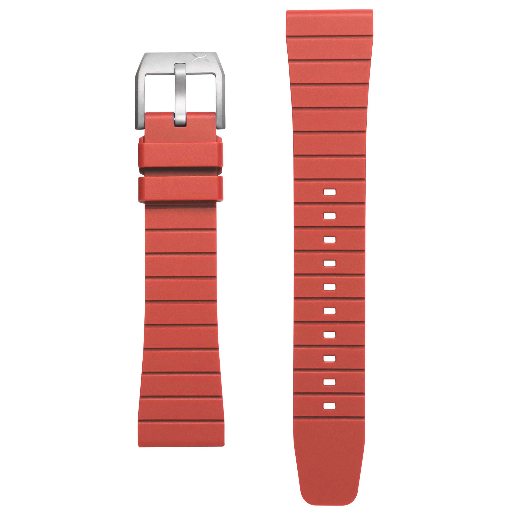Xeric 22mm Retro Rubber Red Strap Silver Buckle | Xeric.com