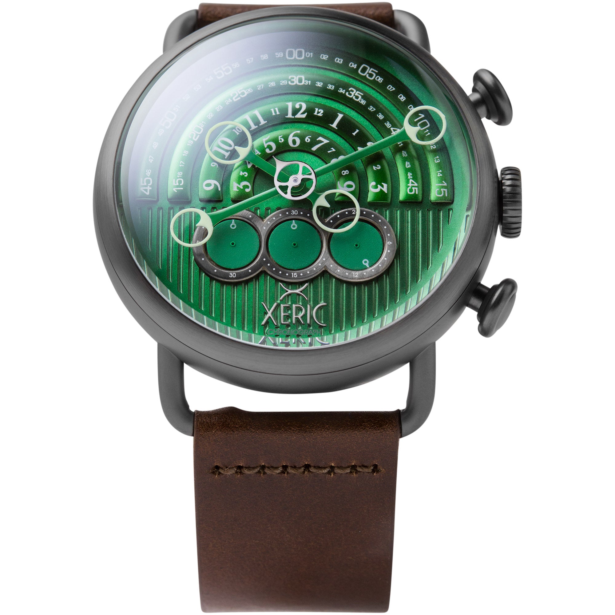 Halograph Chrono Sapphire Gunmetal Green | Xeric.com – Xeric Watches